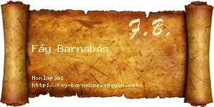 Fáy Barnabás névjegykártya